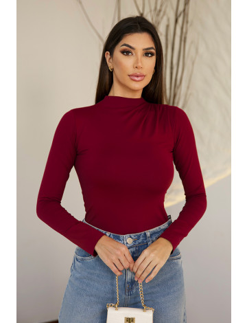 Blusa Manga Longa Com Pregas Atacado Feminino Revanche Abrito Vinho