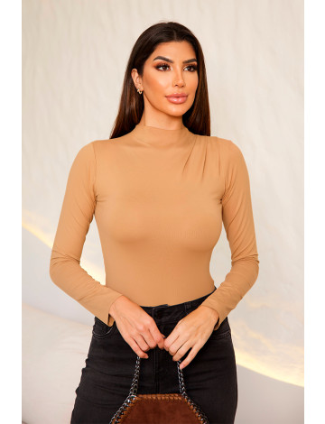 Blusa Manga Longa Com Pregas Atacado Feminino Revanche Abrito Caramelo