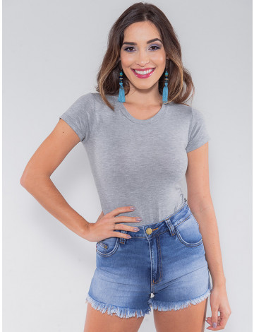 Body Atacado T-Shirt Feminino Revanche Casaquistão Mescla Frente