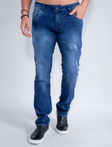 Calça Jeans Atacado  Reta Masculina Revanche Cairo Azul Frente