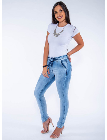 calça jeans bolso faca feminina