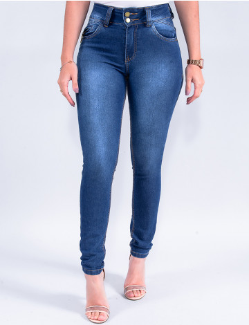 Calça Jeans Atacado Cigarrete Feminina Revanche Katrina Azul Frente