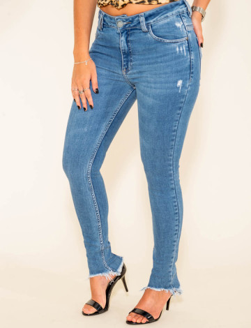  Calça Jeans Atacado Cigarrete Feminino Revanche Sylvere Azul Frente