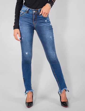 calça jeans com ziper na barra