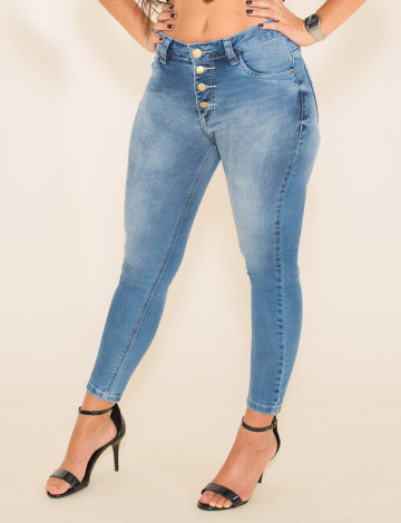 Calça Jeans Atacado Cropped Feminino Revanche  Adilene Frente