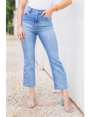Calça cropped flare shop feminina