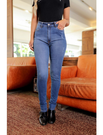 Calça Jeans Atacado Fit Belt Feminina Revanche Beatrice Azul Frente
