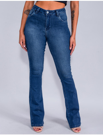 Calça Jeans Atacado Flare Feminina Revanche Mariah Azul Frente