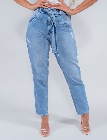 Calça Jeans Atacado Mom Feminina Revanche Catalina Azul Frente