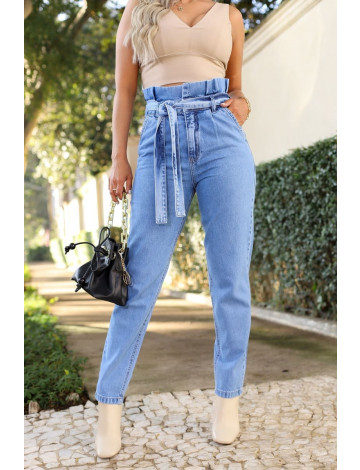 Calça Jeans Atacado Mom Feminina Revanche Tasha Azul Frente