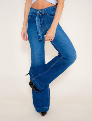 Calça Jeans Atacado Pantalona Feminina Revanche Asgabate Frente