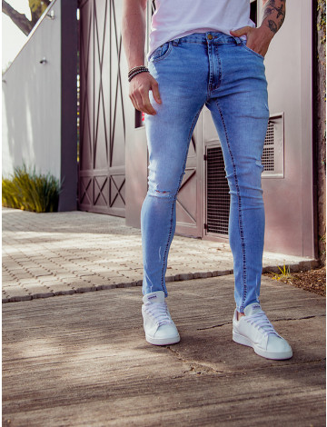 Calça Jeans Atacado Skinny Masculina Revanche Eros Azul Frente
