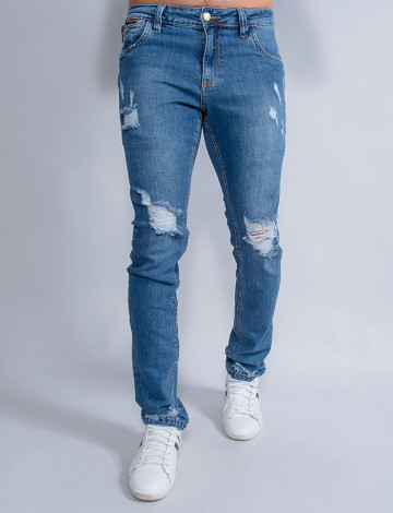 Calça Jeans Atacado Reta Masculina Revanche Henry Azul Frente