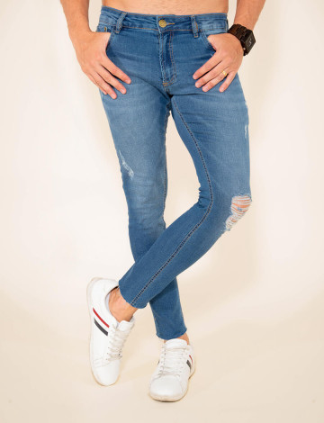 Calça Jeans Atacado Skinny Masculina revanche Tyson azul frente