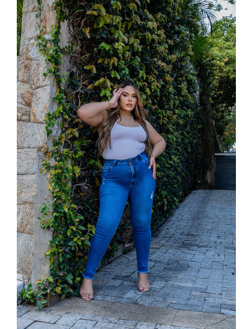 Cal a Jeans Cigarrete Barra Desfiada Plus Size Atacado Feminina