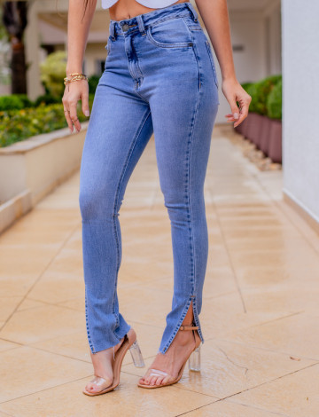 Cal a Jeans Cigarrete Com Barra A Fio Atacado Feminina Revanche