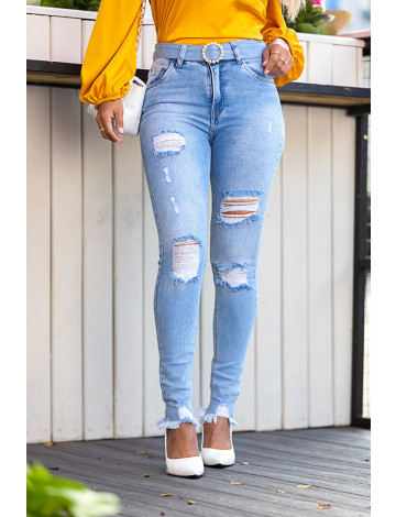 Cal a Jeans Cigarrete Com Cinto Atacado Feminina Revanche Luzzie