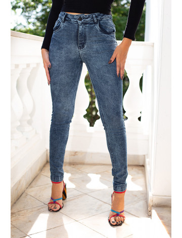 Calça jeans feminina marmorizada top