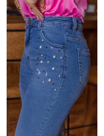 Cal a Jeans Fit Com Bordado Atacado Feminina Revanche Myra