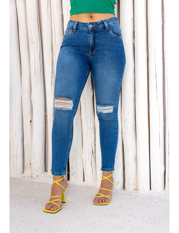 Calça Jeans Fit Destroyed Atacado Feminina Revanche Santarem