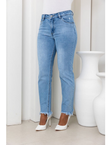Calça jeans barra sales assimetrica