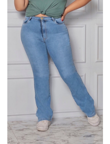 Calça Jeans Flare Básica Curvy Atacado Feminina Revanche Massaguet Azul