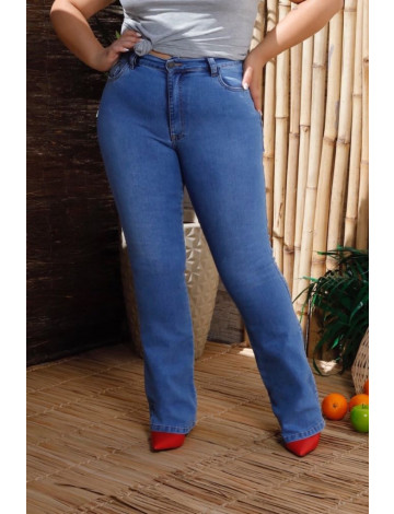 Calça Jeans Flare Curvy Atacado Feminina Revanche Fraita Azul