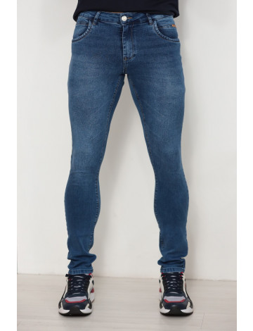 Calça Jeans Regular Cós Bordado Atacado Masculina Revanche Sando Azul