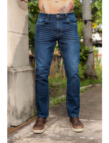 Calça Jeans Regular Com Elástano Atacado Masculina Revanche Pedroso Azul