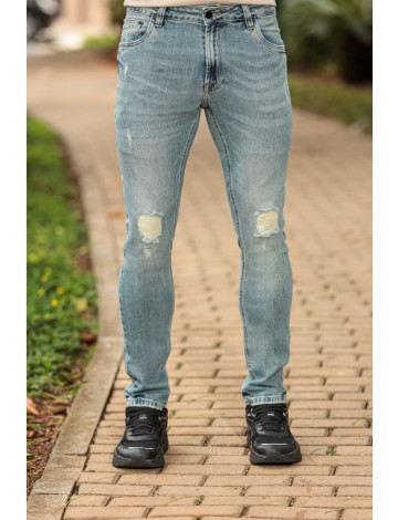 Calça Jeans Regular Com Elastano Atacado Masculina Revanche Prenestino Azul