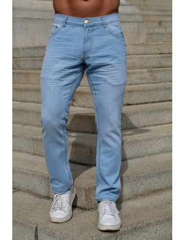 Calça jeans reta atacado masculina Revanche Maribor Azul