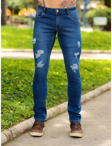 Calça Jeans Reta Atacado Masculina Revanche Ziro Azul