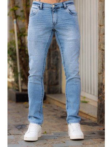 Calça Jeans Reta Barra Normal Atacado Masculina Revanche Solenzo Azul