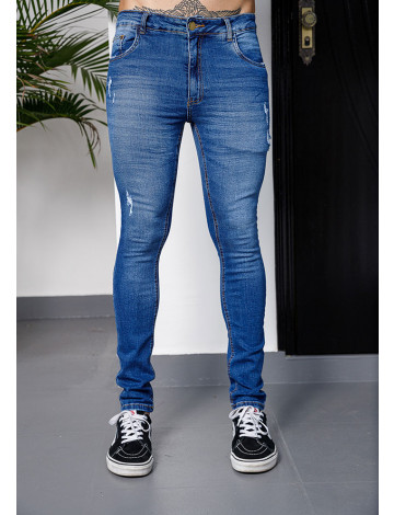 Calça Jeans Skinny Atacado Masculina Revanche Serres Azul