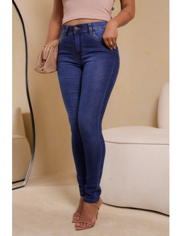 Calça Jeans Skinny Com Elástico Personalizado Atacado Feminina Revanche Ugena Azul