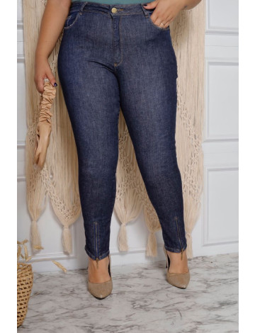 Calça jeans skinny com zíper na barra curvy atacado feminina Revanche Fredericia Unica