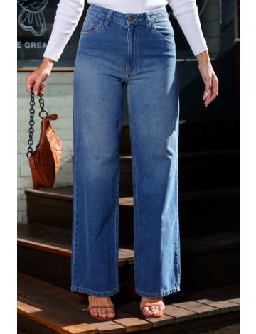 Calça Jeans Wide Leg Básica Atacado Feminina Revanche Ibarama Unica