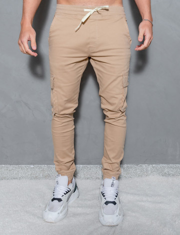 Calça jogger com bolso lateral atacado masculina Revanche Randers Caqui