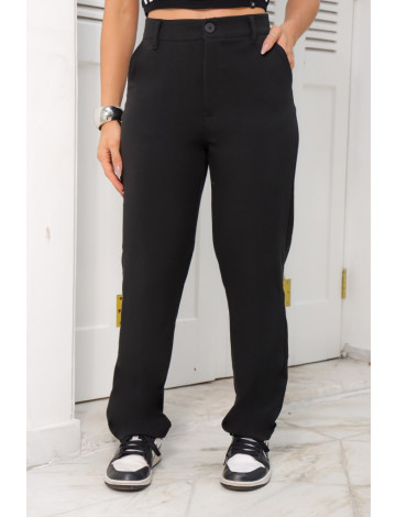 Calça Mom Alfaiataria Bolso Faca Gray Weather Atacado Feminina Revanche Ostiense Preto