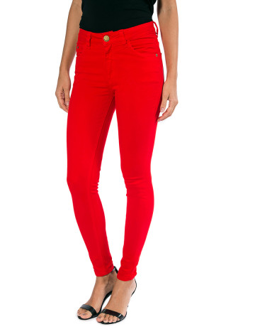 Calça Sarja Atacado Color Cigarrete Feminino revanche Modena Vermelho Frente