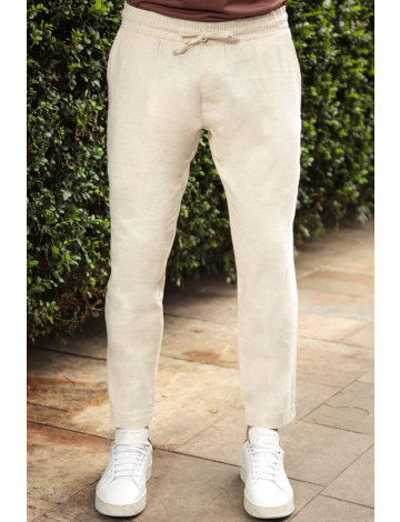 Calça Slim Bolso Faca Linen Blend Atacado Masculina Revanche Genk