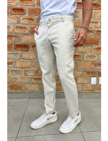 Calça Chico Bolso Embutido Atacado Masculina Revanche Gascones Natural