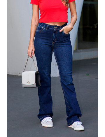 Calça Jeans Flare Barra Normal Atacado Feminino Revanche Dertona Azul