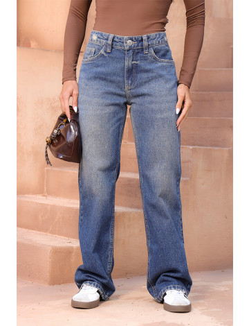 Calça Jeans Wide Leg Barra Normal Atacado Feminina Revanche Arucos Unica