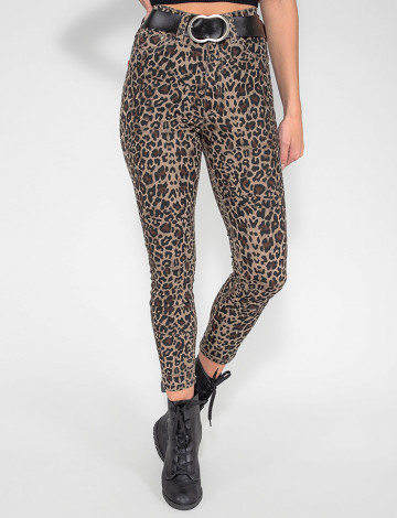 Calça Atacado Cropped Onça Feminina Revanche Tasquente Animal Print Frente