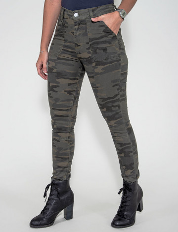 Calca jeans camuflada best sale feminina