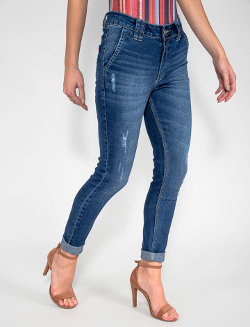 calça jeans bolso faca feminina