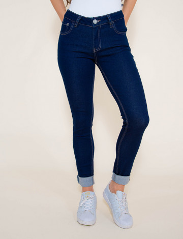 Calça Jeans Atacado Cigarrete Cint. Alta Feminina Revanche Camberra Azul Frente