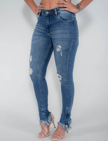 Calça Jeans Atacado Cigarrete Feminina Revanche Dinamarca Lado