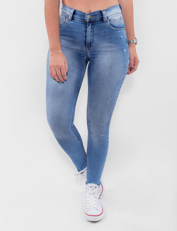 Calça Jeans Atacado Cigarrete Feminina Revanche Vietname Azul Frente